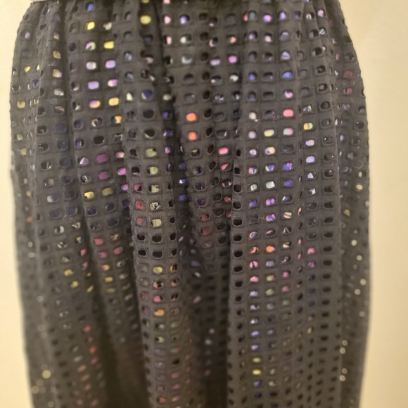 Lane Bryant Size 18 Fit & Flare Party Dress Sleeveless Black Eyelet Line V Neck - Picture 10 of 12